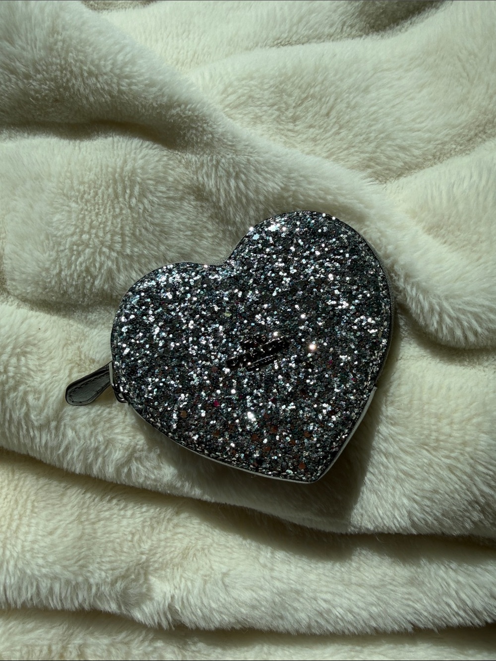 Coach original Glitter Heart coin purse - Silver Sparkle